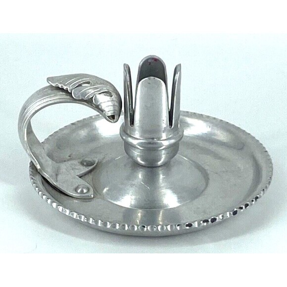 Hand Wrought Trade Continental Mark Silverlook 712 Hammered Aluminum Candlestick - Picture 2 of 5